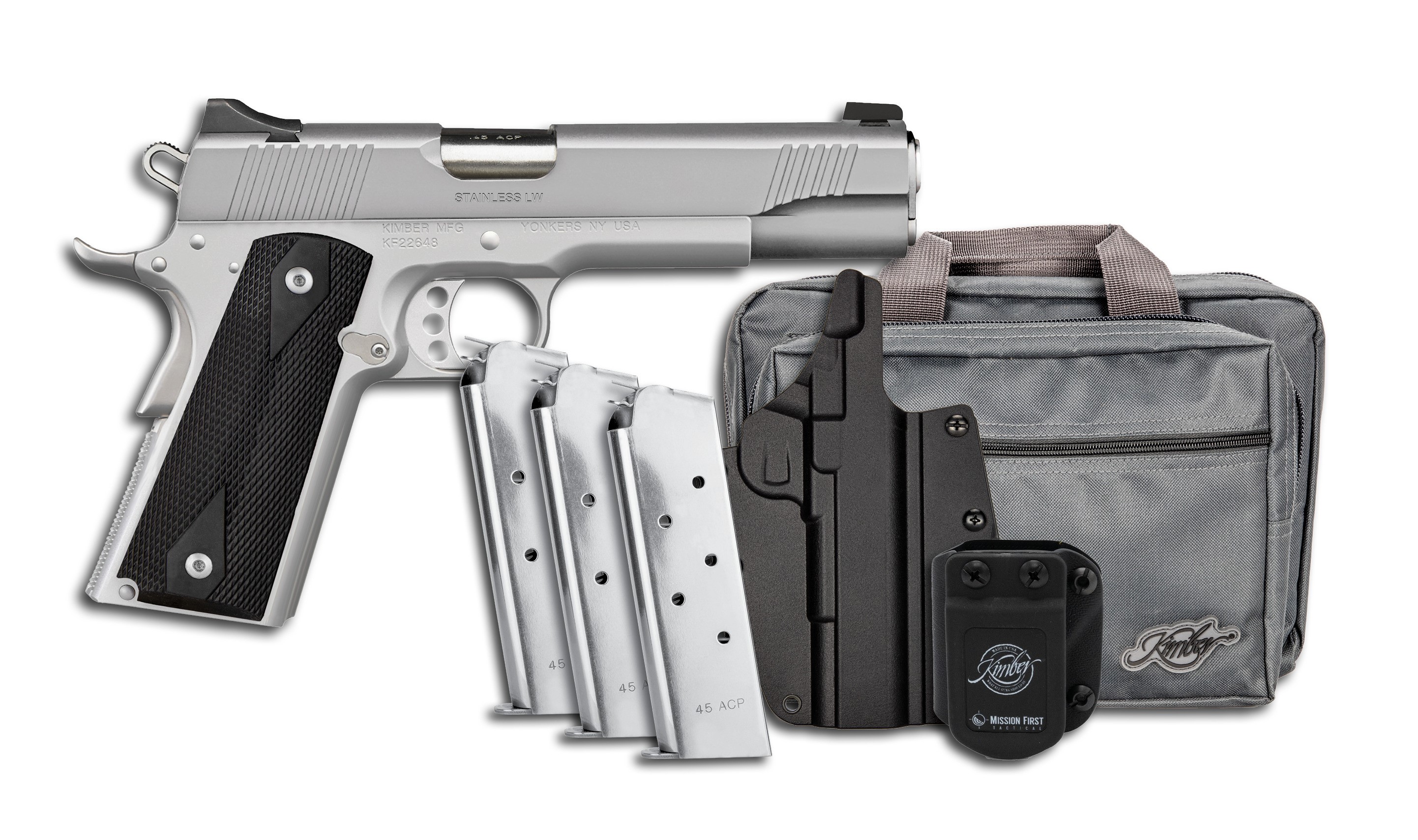 (image for) Kimber STAINLESS LW 45ACP 5" 8+1 CLUB BUNDLE